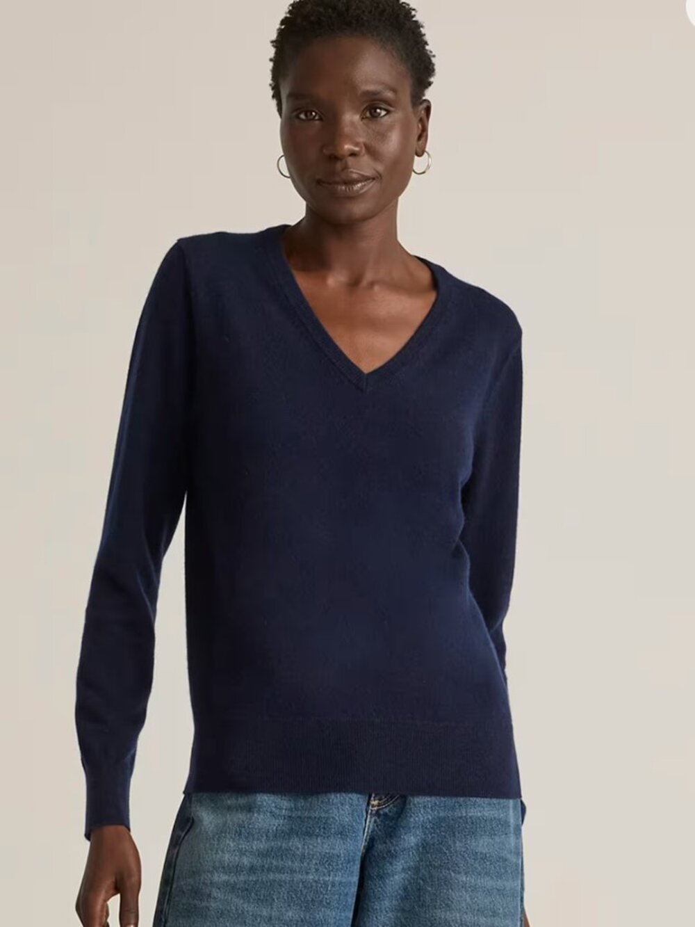 Mongolian Cashmere V-Neck Sweater